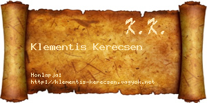 Klementis Kerecsen névjegykártya